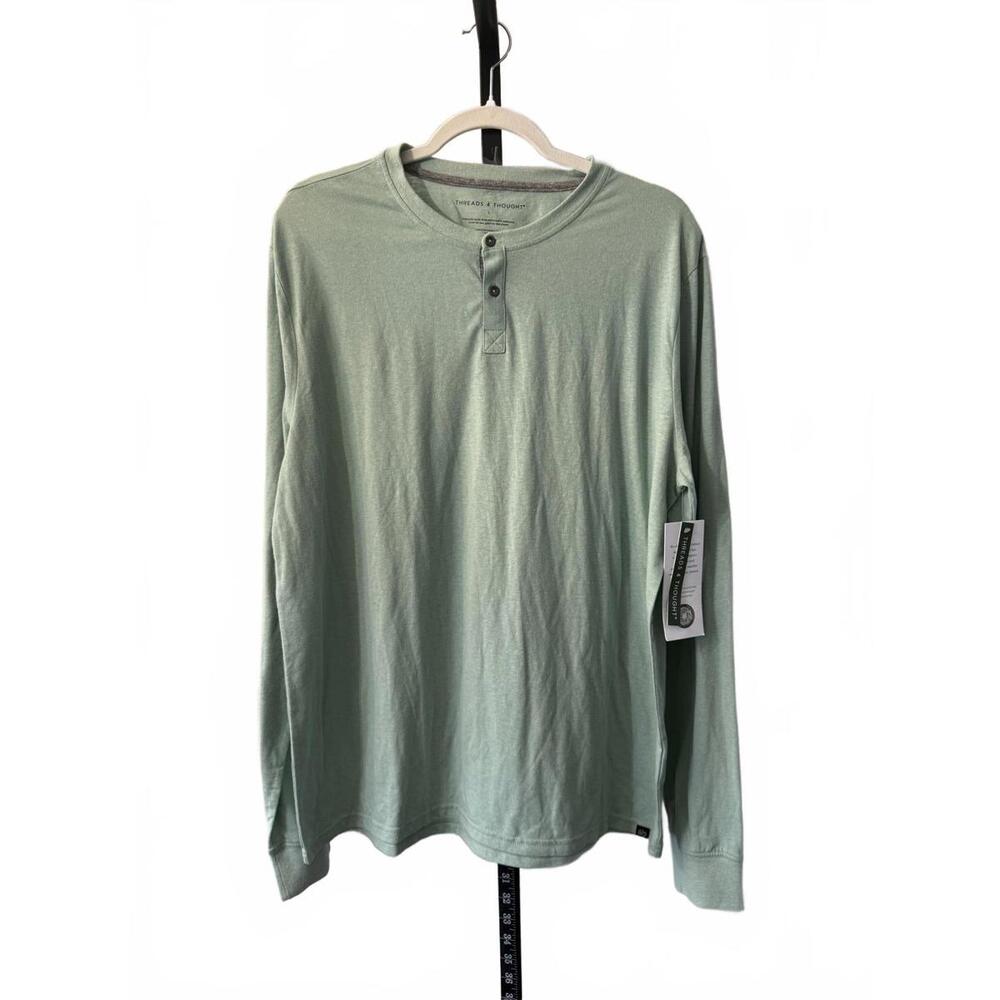Threads 4 Thought Men's Long Sleeve Henley Top, Size Large,